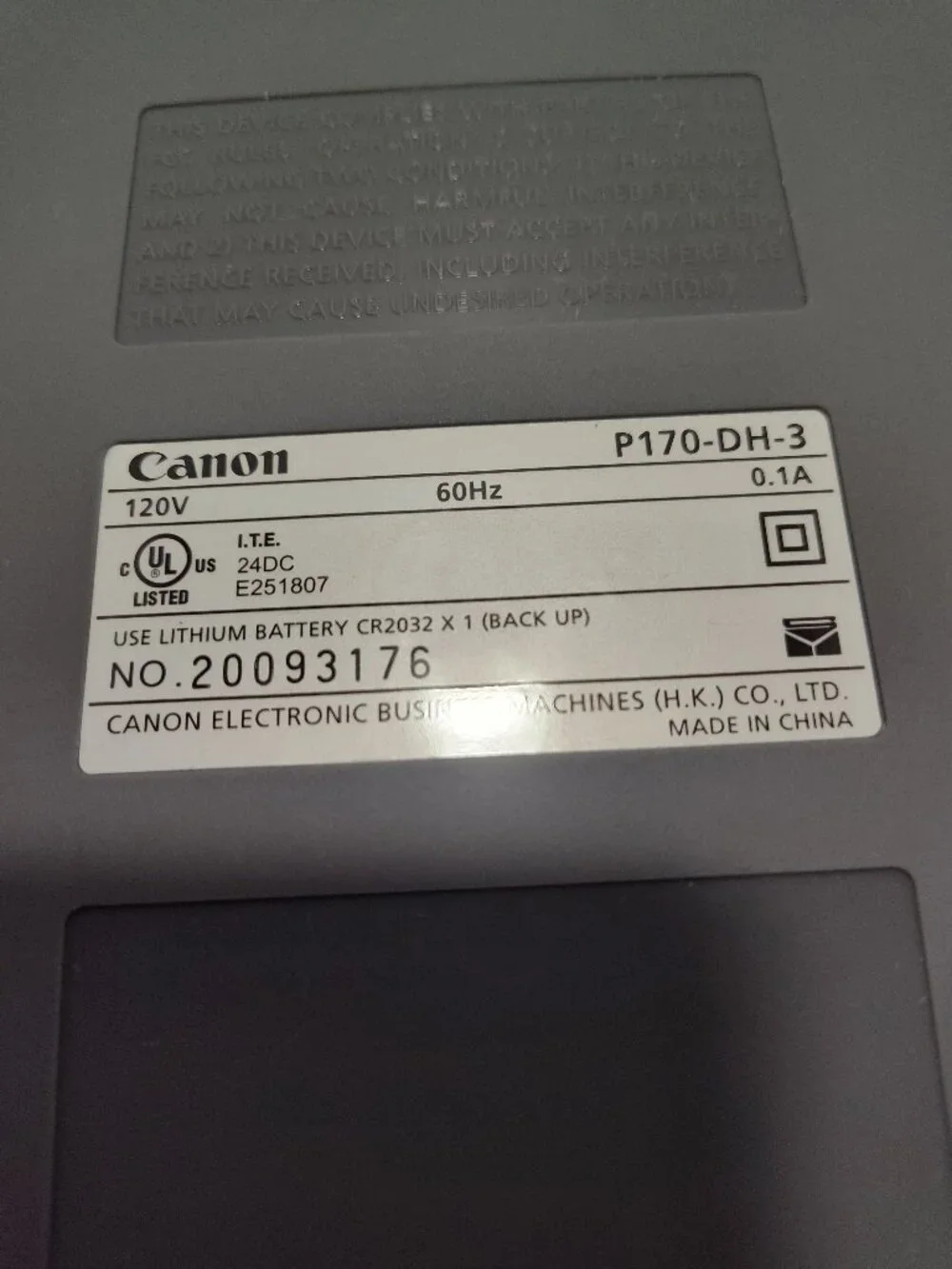 Canon P170-DH Working 12 Digit 10 Key Adding Business Machine Calculator Printer